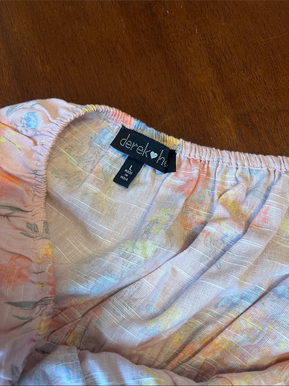 Peach floral 100% cotton dress - Picture 3 of 6